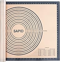 Sapid Extra Thick 0.7mm Silicone Pastry Mat Non-Slip with Measurements - Extra Large 20x28 Inch Baking Mat for Dough Rolling, Pie Crust, Gray
