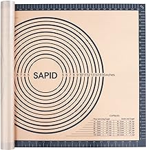 Sapid Extra Thick Silicone Pastry Mat Non-slip with Measurements for Non-stick Silicone Baking Mat Extra Large, Dough Rolling, Pie Crust, Kneading Mats, Countertop, Placement Mats (20 inch x 28 inch ,Gray)
