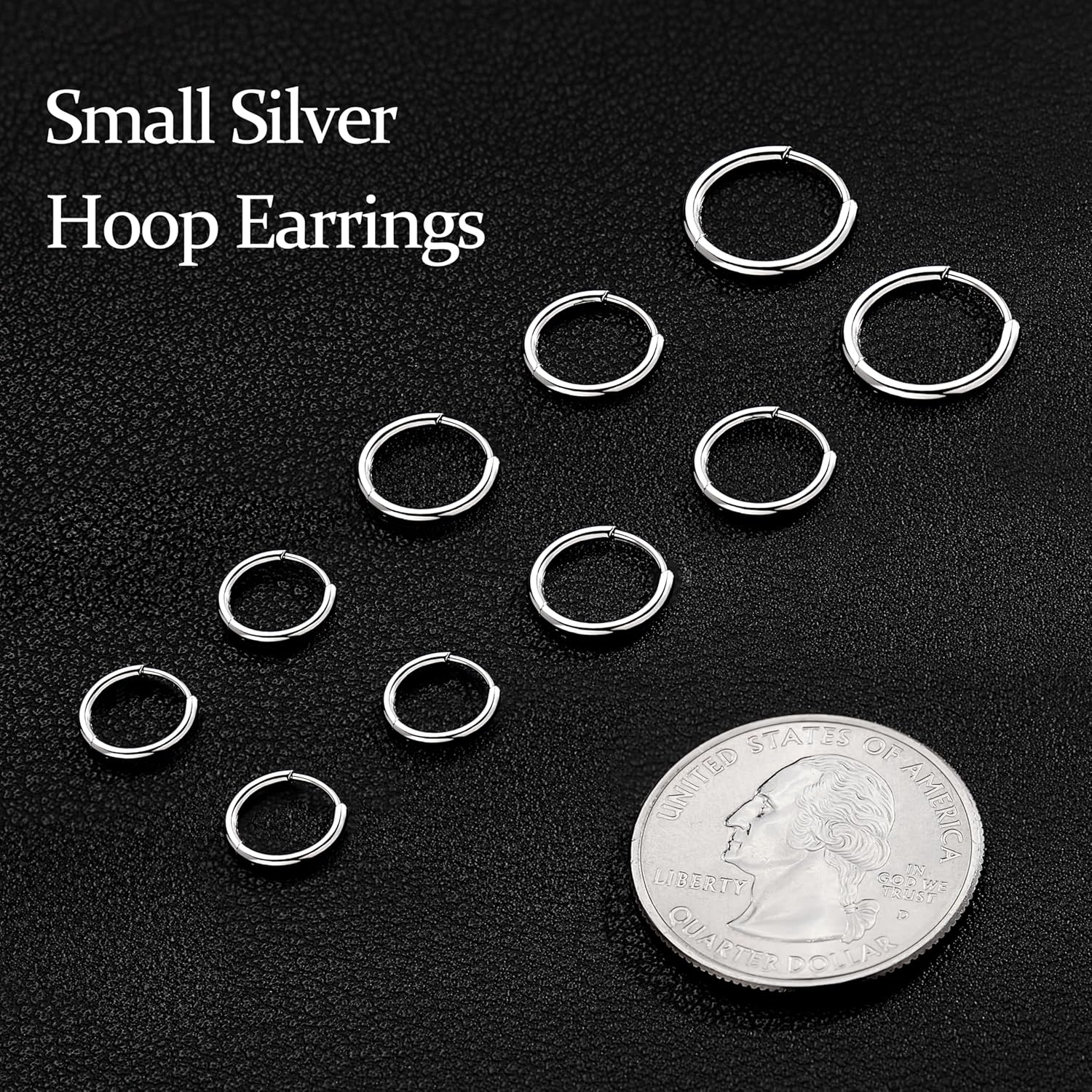 316L Surgical Stainless Steel Small Gold Silver Hoop Earrings for Women Men,Hypoallergenic Cartilage Helix Earrings for Sensitive Ears,Cute Conch Rook Tiny Huggie Hoops Earring Set for Multiple Piercing Jewelry Gift 6mm-12mm - Image 7