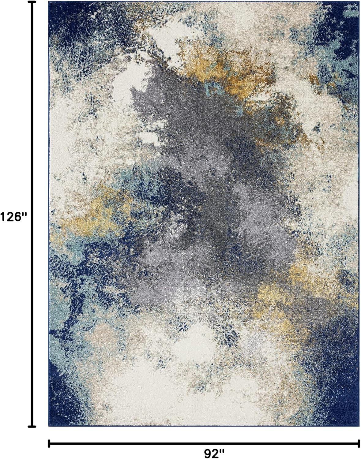 LUXE WEAVERS Beverly Collection Modern Abstract Blue 8x10 Area Rug
