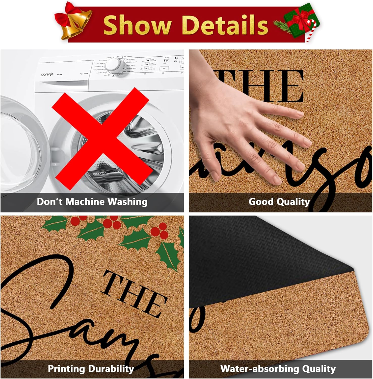 Custom Christmas Welcome Rugs - Outdoor & Indoor Mats for Front Door