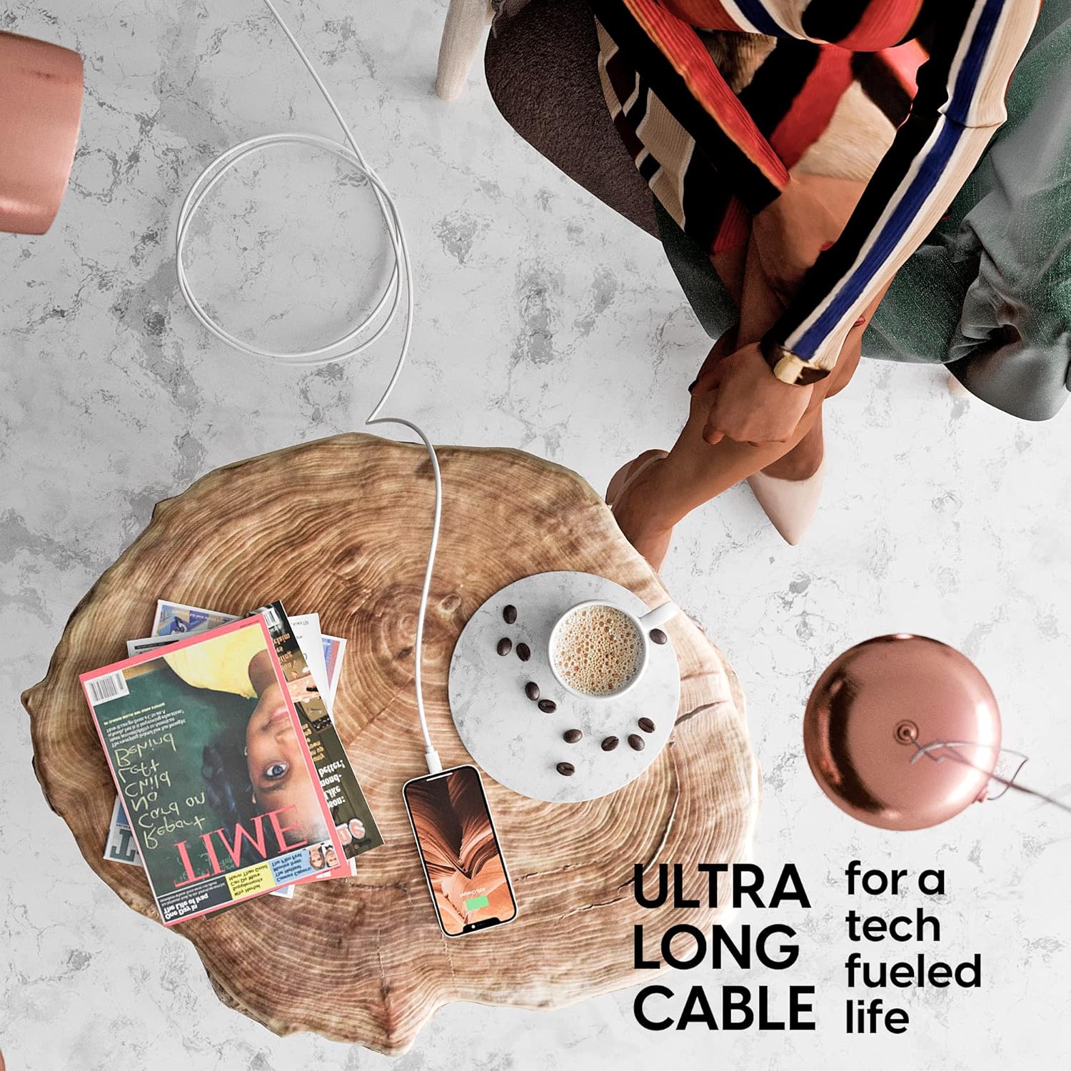 TALK WORKS iPhone Charger Lightning Cable 10ft Long Heavy Duty Cord MFI Certified for Apple iPhone 13, 12, 11 Pro/Max/Mini, XR, XS/Max, X, 8, 7, 6, 5, SE, iPad, AirPods, Watch - White : Cell Phones & Accessories