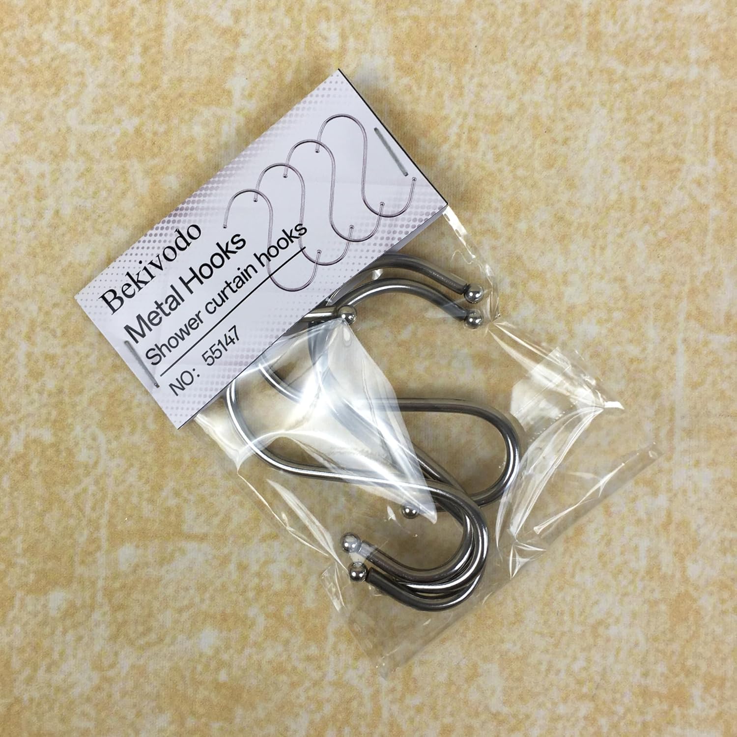 Bekivodo Shower curtain hooks –Easy-Install Bathroom Curtain Ring Replacement Hooks for Tension Rods – Strong