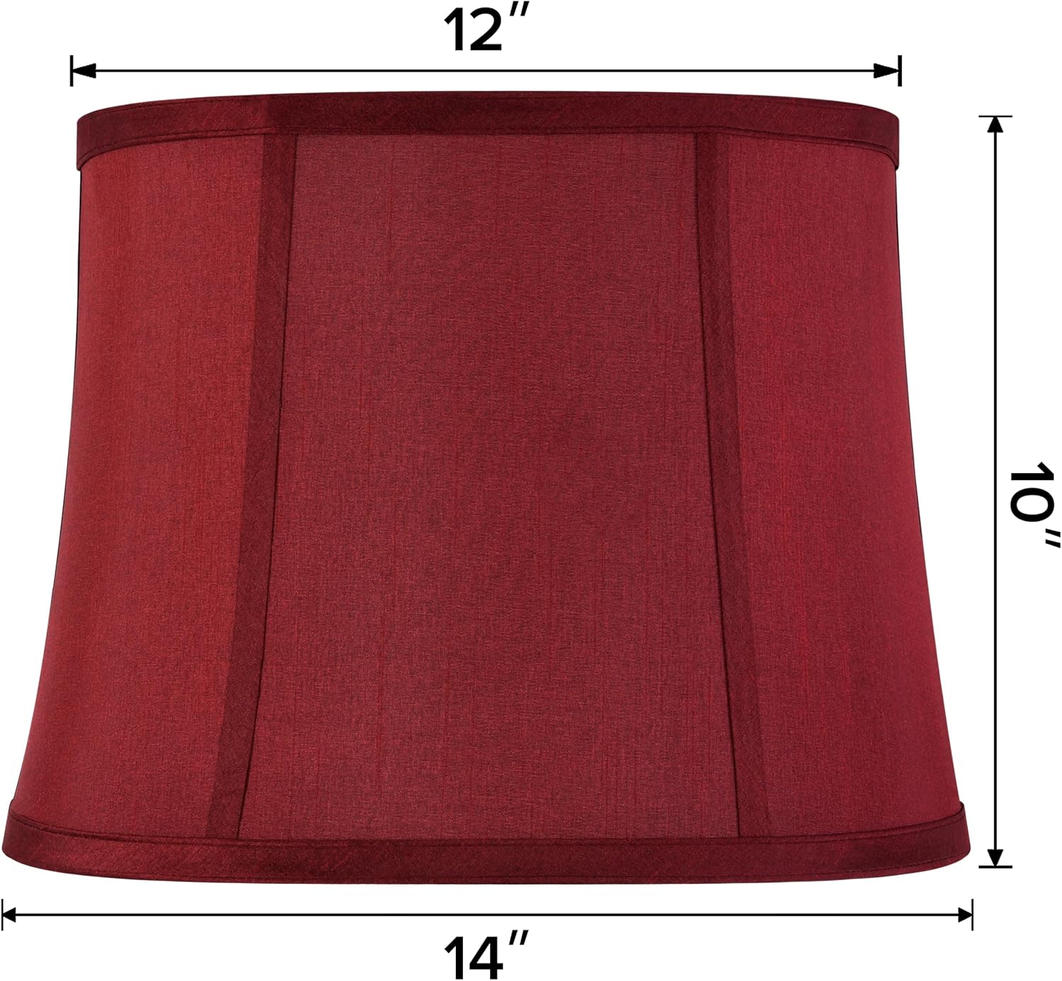 GOSO Medium Burgundy Red Drum Lamp Shade for Table Lamps Floor Lamp,12x14x10 inch (Spider) Fabric Faux Silk Lampshades Replacement, Art Deco Vintage Lamp Shades for Living Room&Bedroon-Easy Assembly