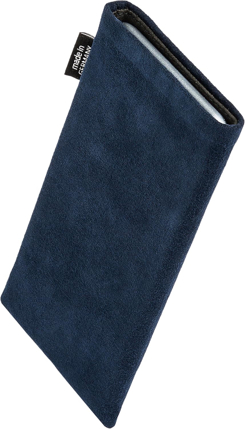 fitBAG Classic Blue Custom Tailored Sleeve for Huawei Mate 9 | Made in Germany | Genuine Alcantara Pouch case Cover with Microfibre Lining for Display Cleaning