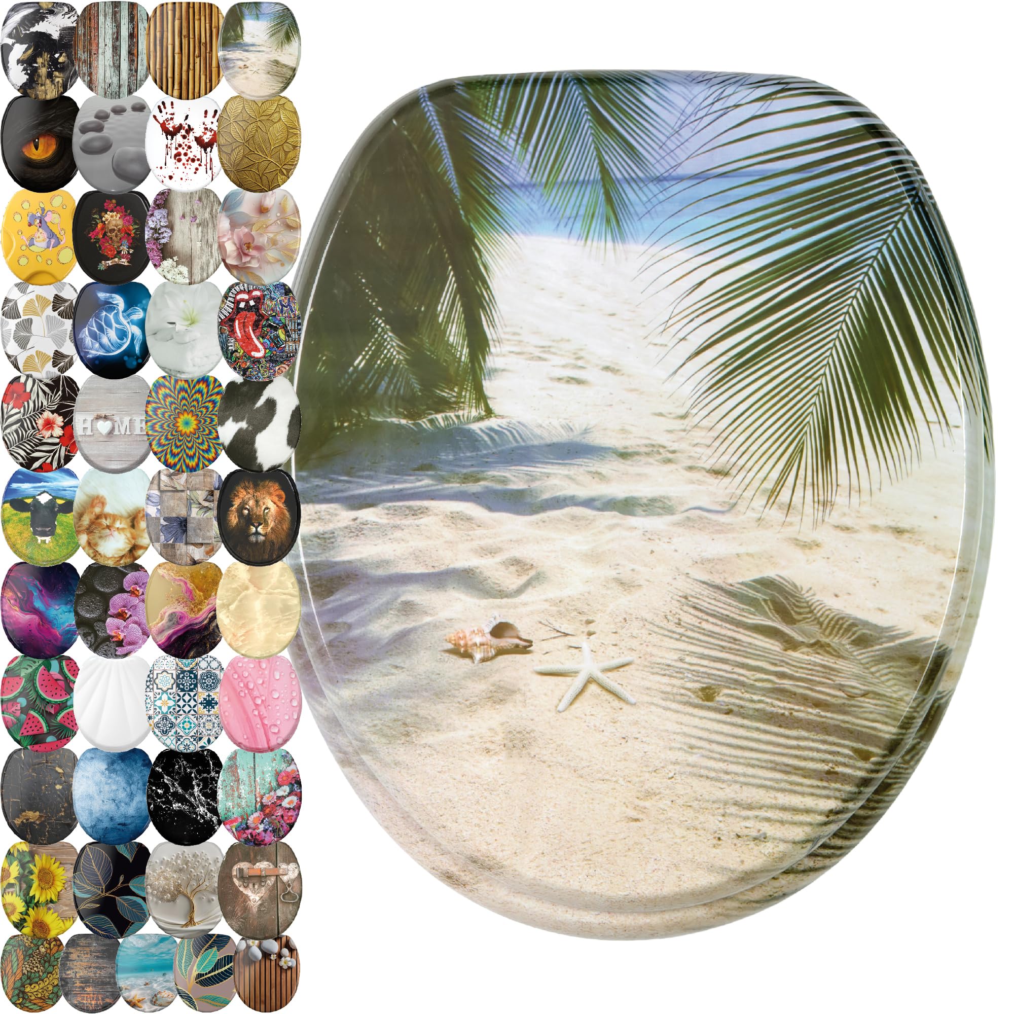 Sanilo Soft Close Toilet Seat, Wide Choice of New Toilet Seats, Stable Hinges, Easy to Mount (Beach) — image 1