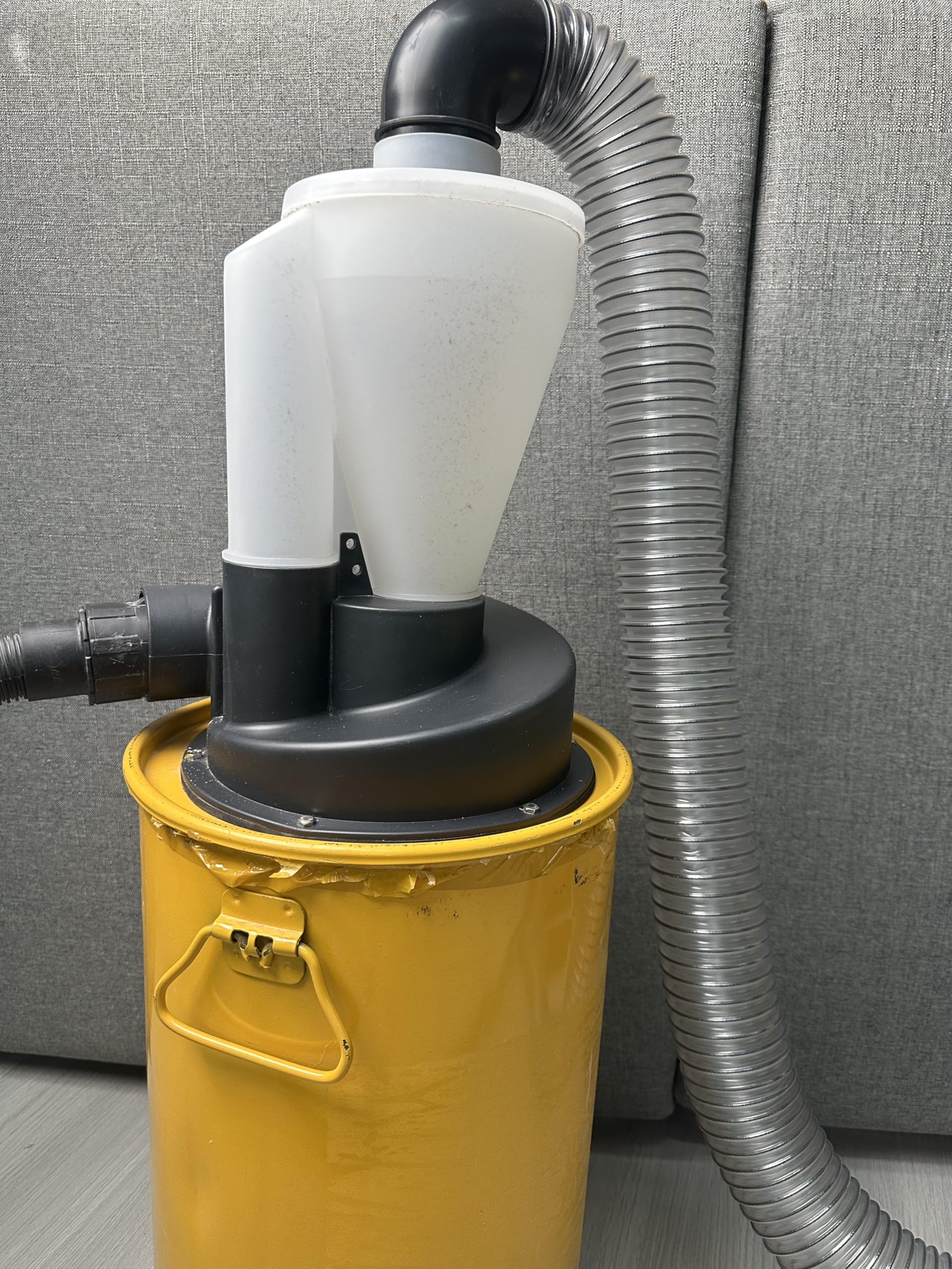 2,5/63,5mm Cycloon Stofafscheider met Dubbele Filterfunctie – Upgrade Industriële Stofafscheider voor Werkplaats, Houtbewerking, Shop-Vac & DIY Afzuigsysteem