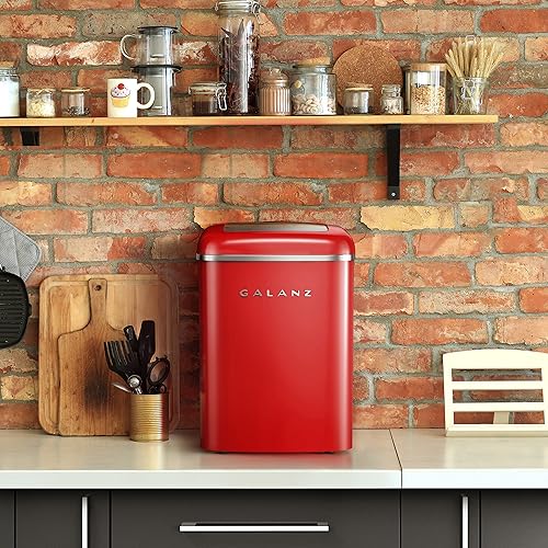 Miniatura 8 de Galanz Máquina eléctrica portátil para hacer hielo para encimera, 26 libras en 24 horas, 9 cubos en forma de bala listos en 9 minutos, 2 tamaños de