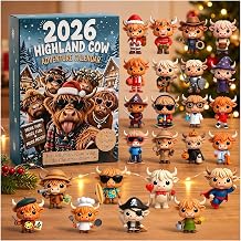 2026 Highland Cow Advent Calendar, 24 Day Christmas Countdown Calendar