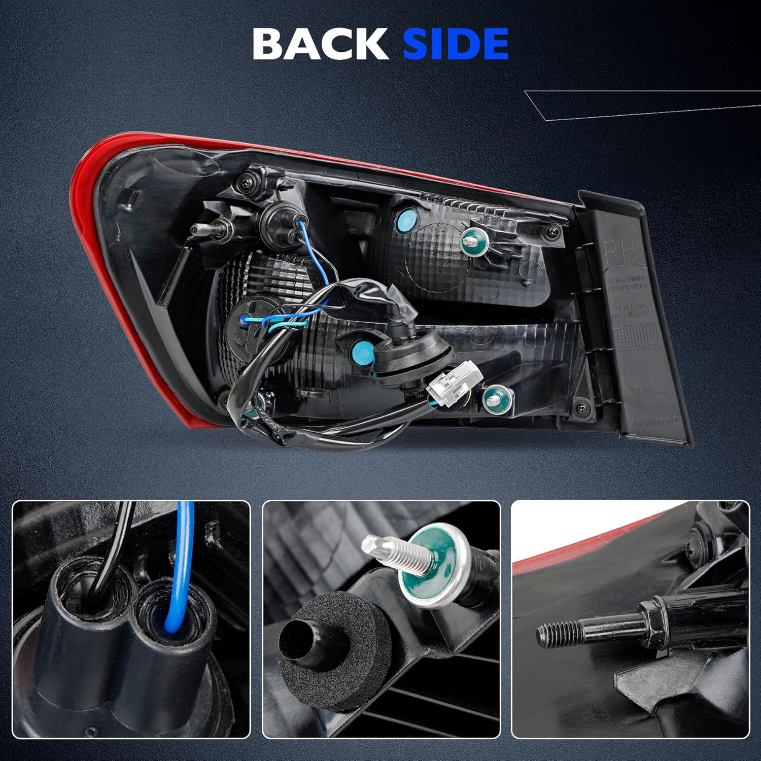 Taillights, Compatible with 2016-19 Chevy Malibu L LS LT RS Premier Tail lamps, Replace 84516375 84132377 Brake Turn Signal Lighting Tail Lamps - Rear Right Passenger Outer Side RH