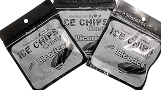 Ice Chips Candy in Re-sealable Pouches (Licorice, 3-Pack) 3 oz