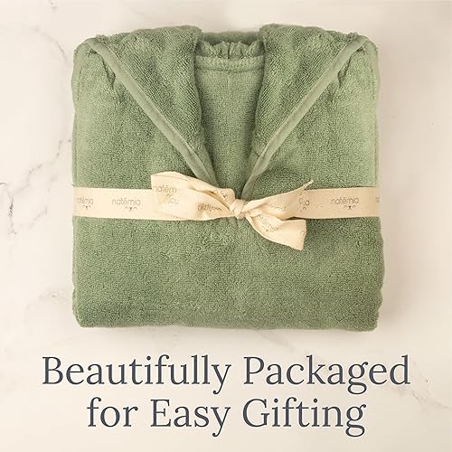 Miniatura 9 de Natemia Toalla Poncho para niños (azul) - 100% algodón turco orgánico - Toalla de poncho lavable a máquina para niñas y niños, suave en la piel