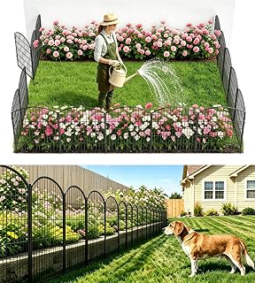 3-Layer Garden Fence with Gate 15 Panel 32in H×34ft L