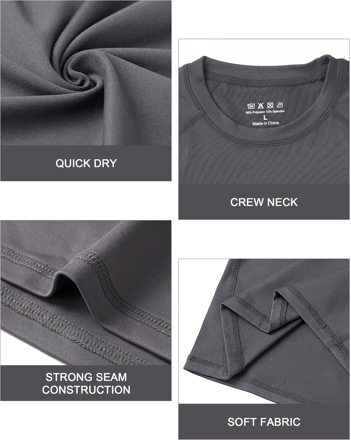 Roadbox Boys Youth Compression Shirts - Long Sleeve Athletic Undershirt Kids Quick Dry Base Layers for Baseball Soccer - Image 4