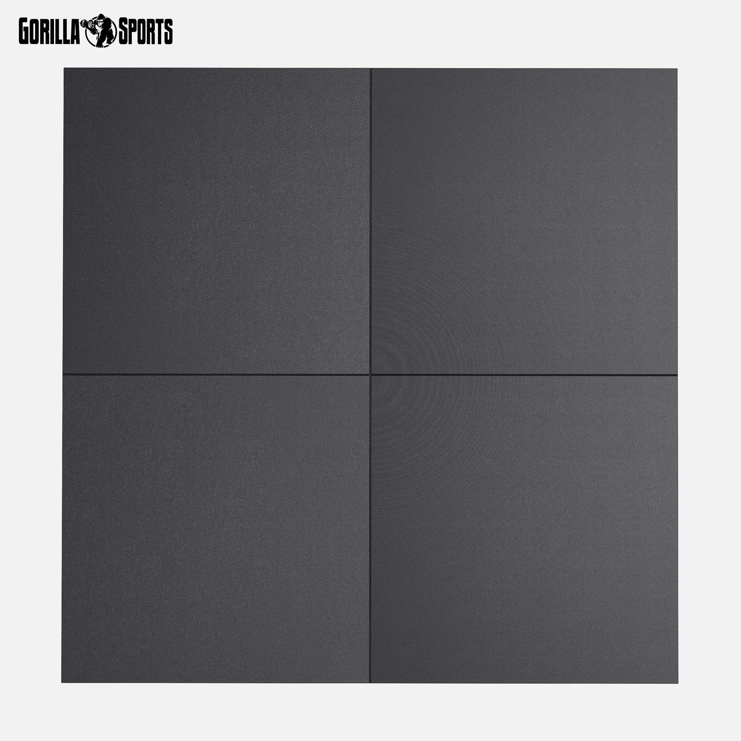Gorilla Sports® Tappetino Palestra - 100x100cm, Singolo o Set di 4x50x50cm, Spesso 2cm, Antiscivolo, Gomma - Tappetini Fitness, Materassino, Tappeto Esercizi, Protezione per Pavimento
