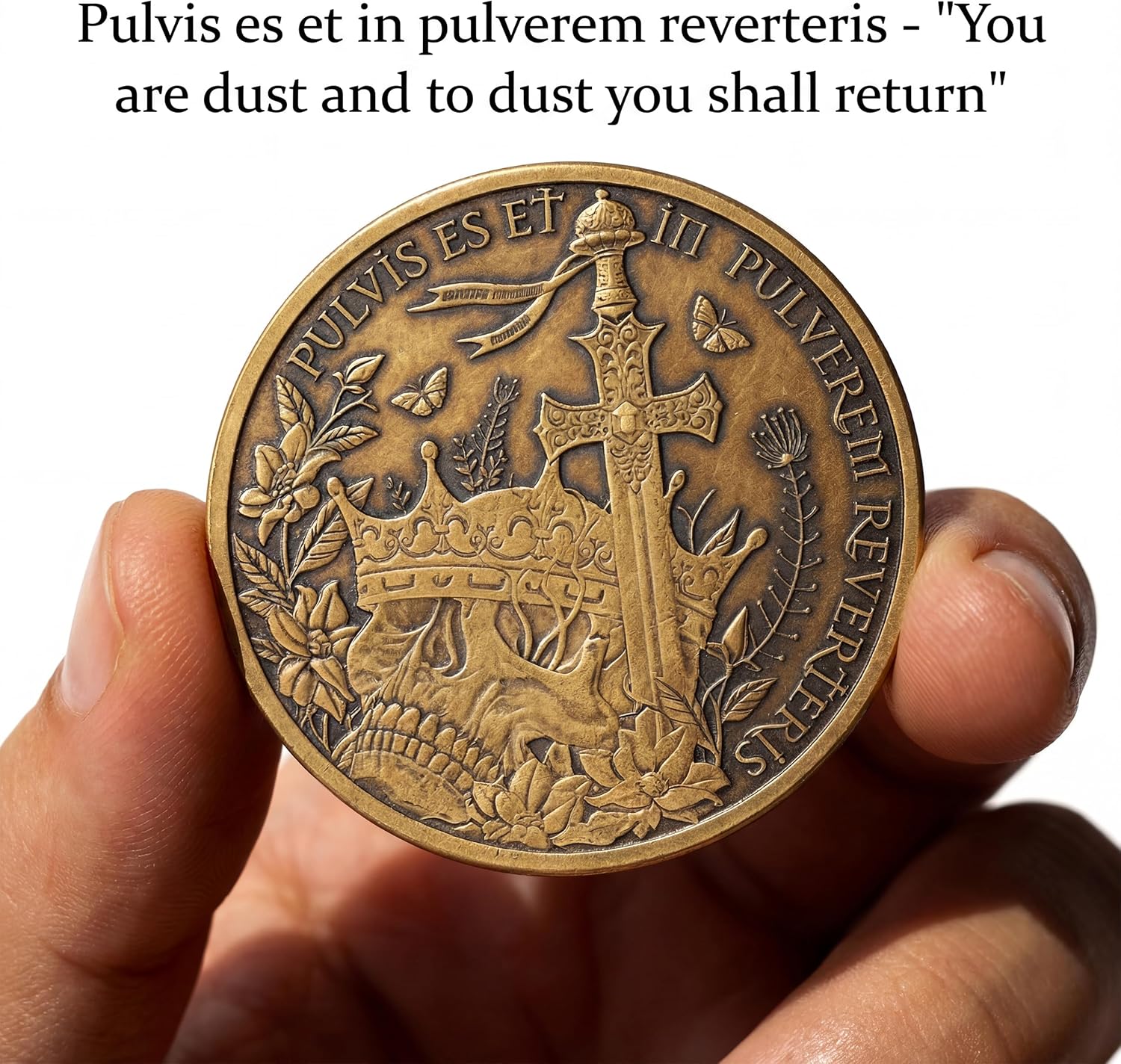 Vita Brevis Coin - Latin Memento Mori Challenge Coin - Stoic Reminder Inspirational EDC Medallion, Life is Short Gift for Men & Women