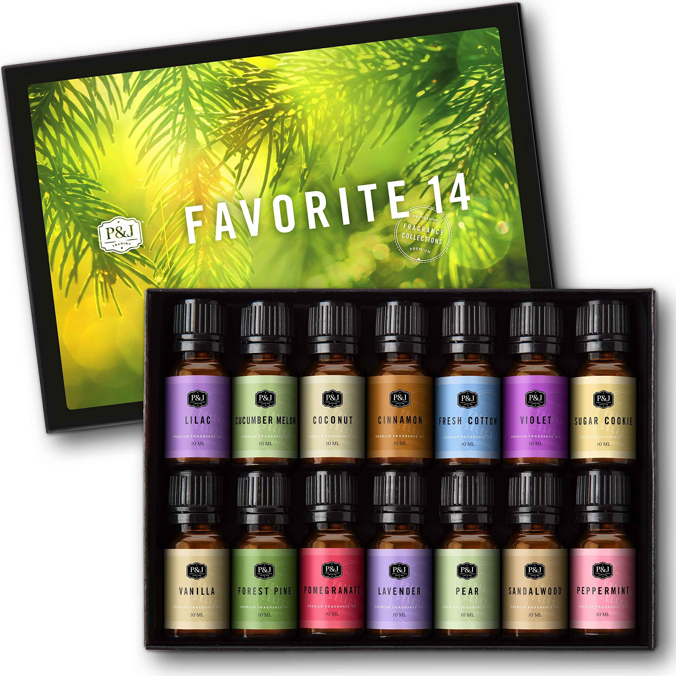 P&J Trading Favorites Set of 14 Premium Grade Fragrance Oils - 10ml