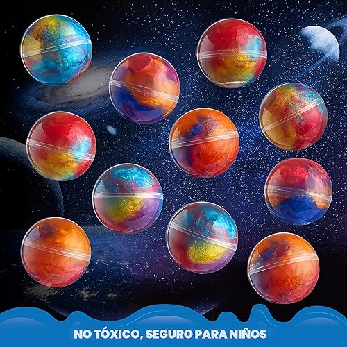 Miniatura 5 de JOYIN Paquete de 24 recuerdos de fiesta de bolas de slime de galaxia, elásticos, no pegajosos, no ensucian, alivian estrés, seguros para niños,