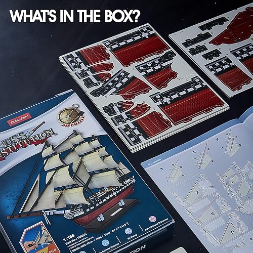 Vista 7 de CubicFun 3D Ship Puzzles for USS Constitution Sailing Boat Models for Adults and Teens Toys, 193 Pieces