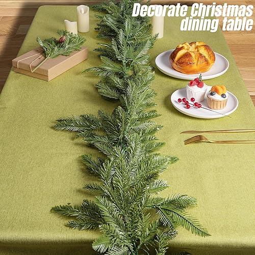 Miniatura 4 de 2 guirnaldas de pino Norfolk de Navidad, 4.9 pies, 3 tenedores, guirnalda de pino Norfolk de tacto natural, guirnalda de pino artificial para