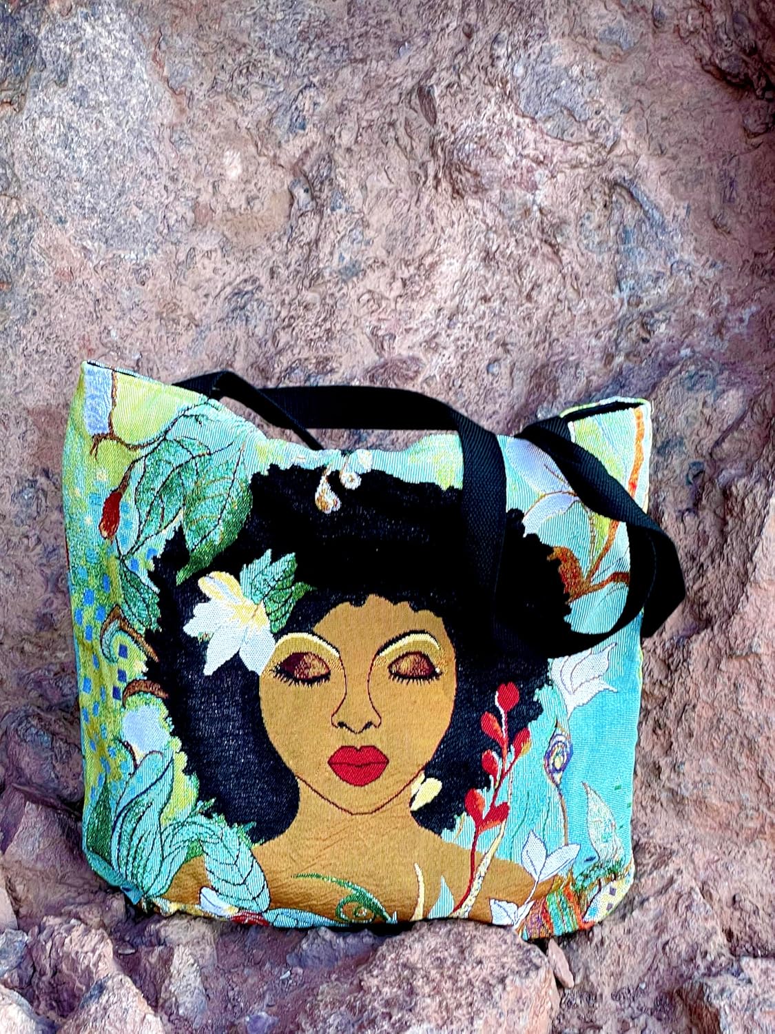Woven Tote Bag for African American Women, for Work Gym Travel Shopping Casual