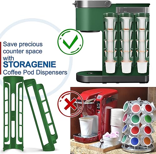 Miniatura 6 de STORAGENIE Soporte para cápsulas de café Keurig, montaje en pared lateral, almacenamiento de tazas K, perfecto para mostradores pequeños (paquete de