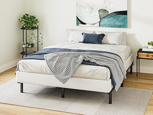 Miniatura 7 de Solo somier de perfil bajo de 5 pulgadas, metal resistente con cubierta de tela, fácil montaje, antideslizante, sin ruido