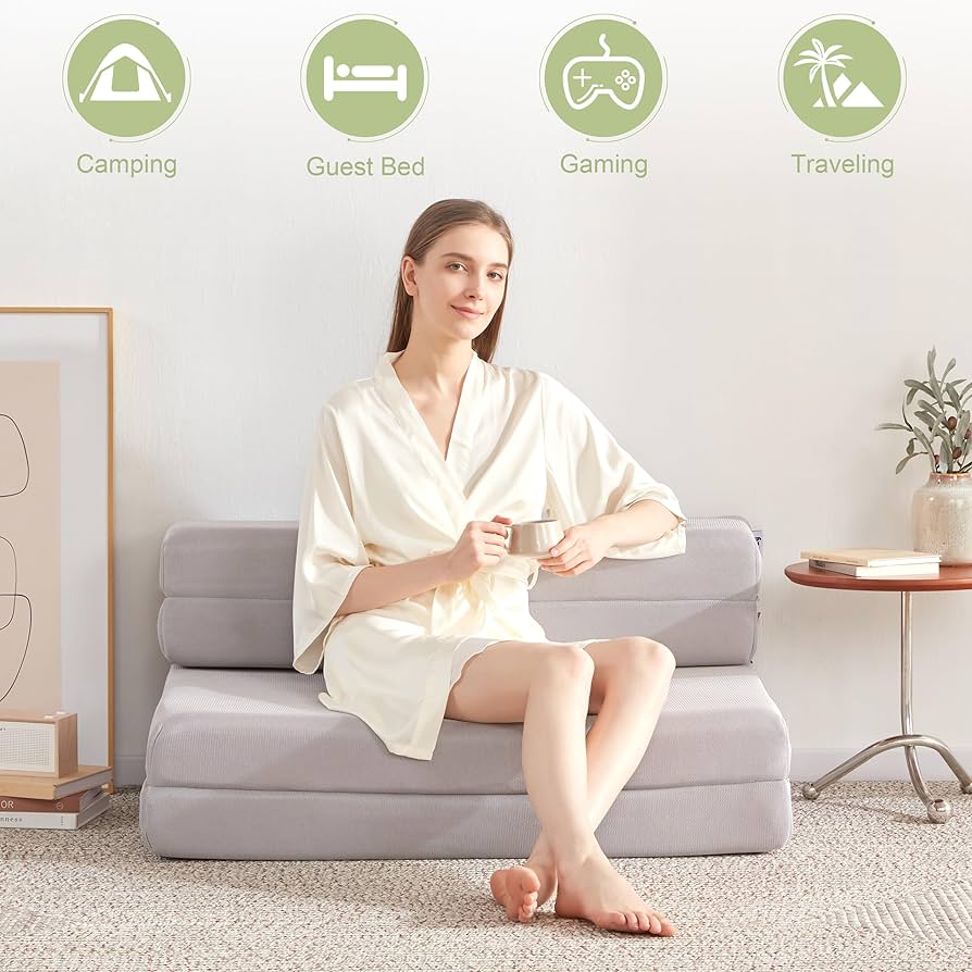 Amazon｜Lazyzizi 折りたたみソファベッド 折り畳み式布団 カウチ