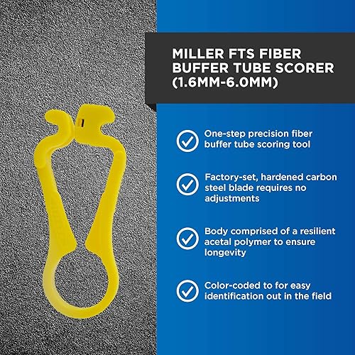 Miniatura 2 de Miller FTS - Marcador de tubos de fibra amarilla, herramienta fácilmente portátil para técnicos de trabajo, electricistas e instaladores, para tubos