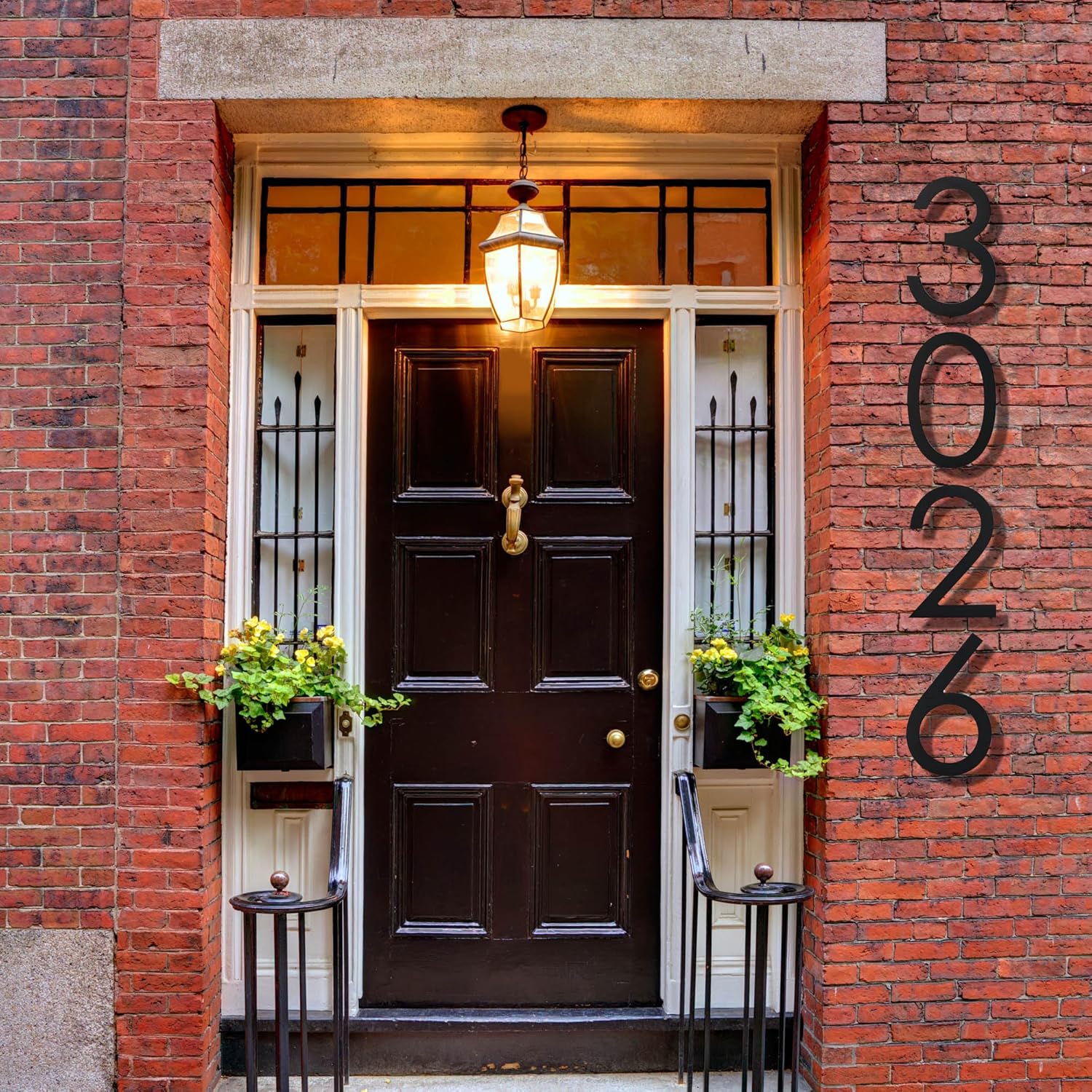 12 Inch Modern Metal House Numbers for Outside, Large Black Address Numbers, Outdoor Matte Black Floating Flush Mount Home Address 0