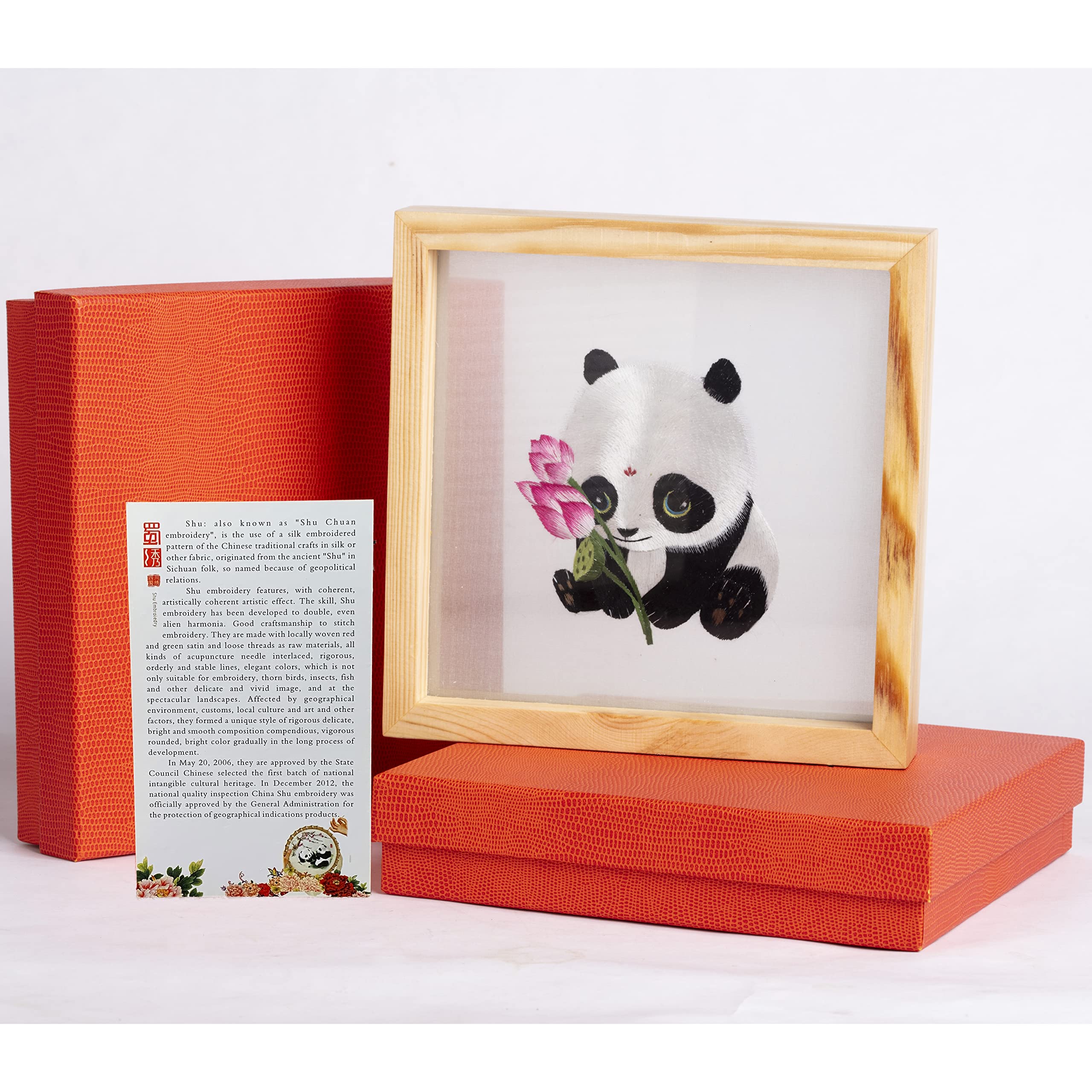 Amazon | LUXGIFT ハンドメイド手芸 | 四川シュウ刺繍パンダ装飾絵画