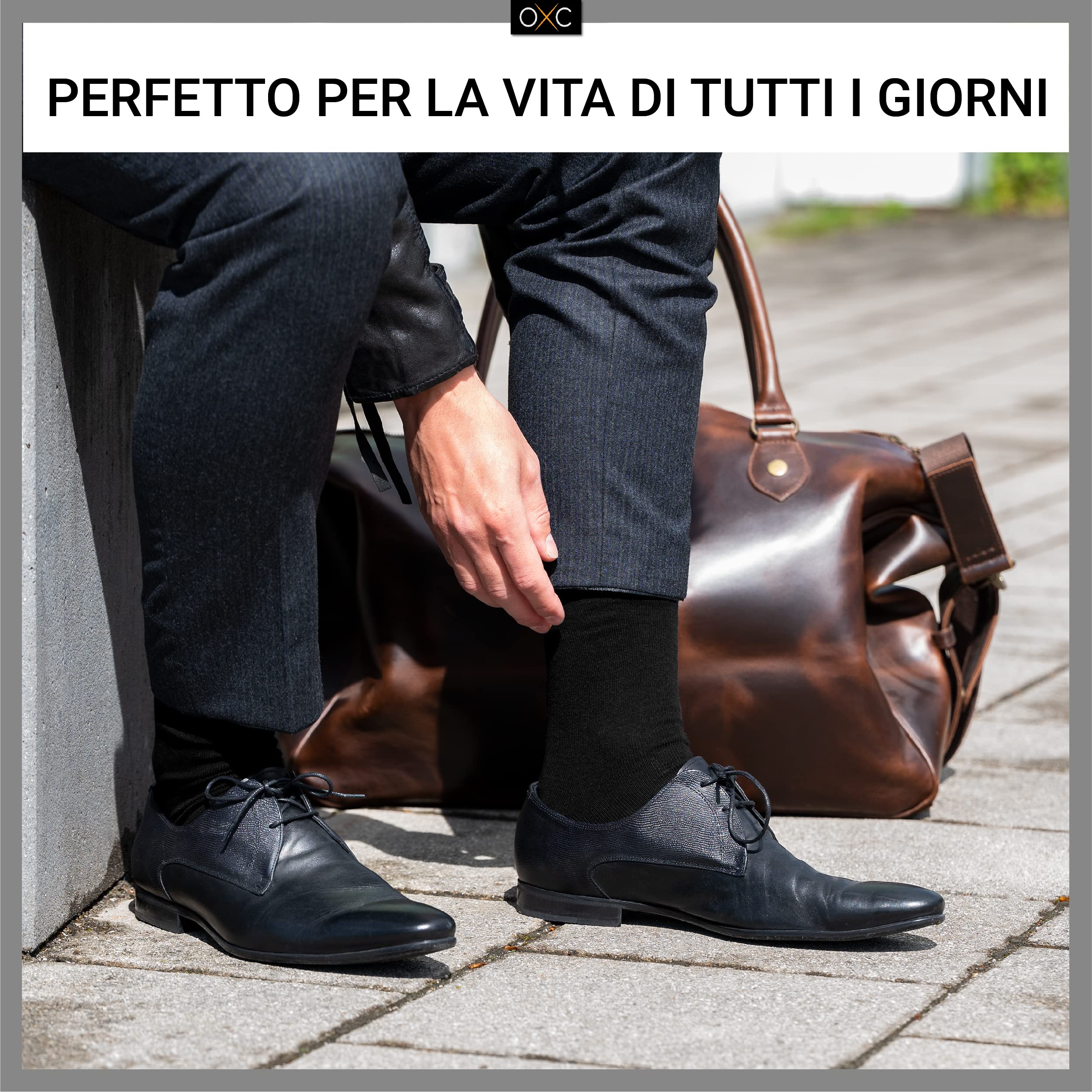 Occulto - Calze da uomo in cotone per il lavoro e per il tempo libero in diversi colori (confezione da 10 paia)