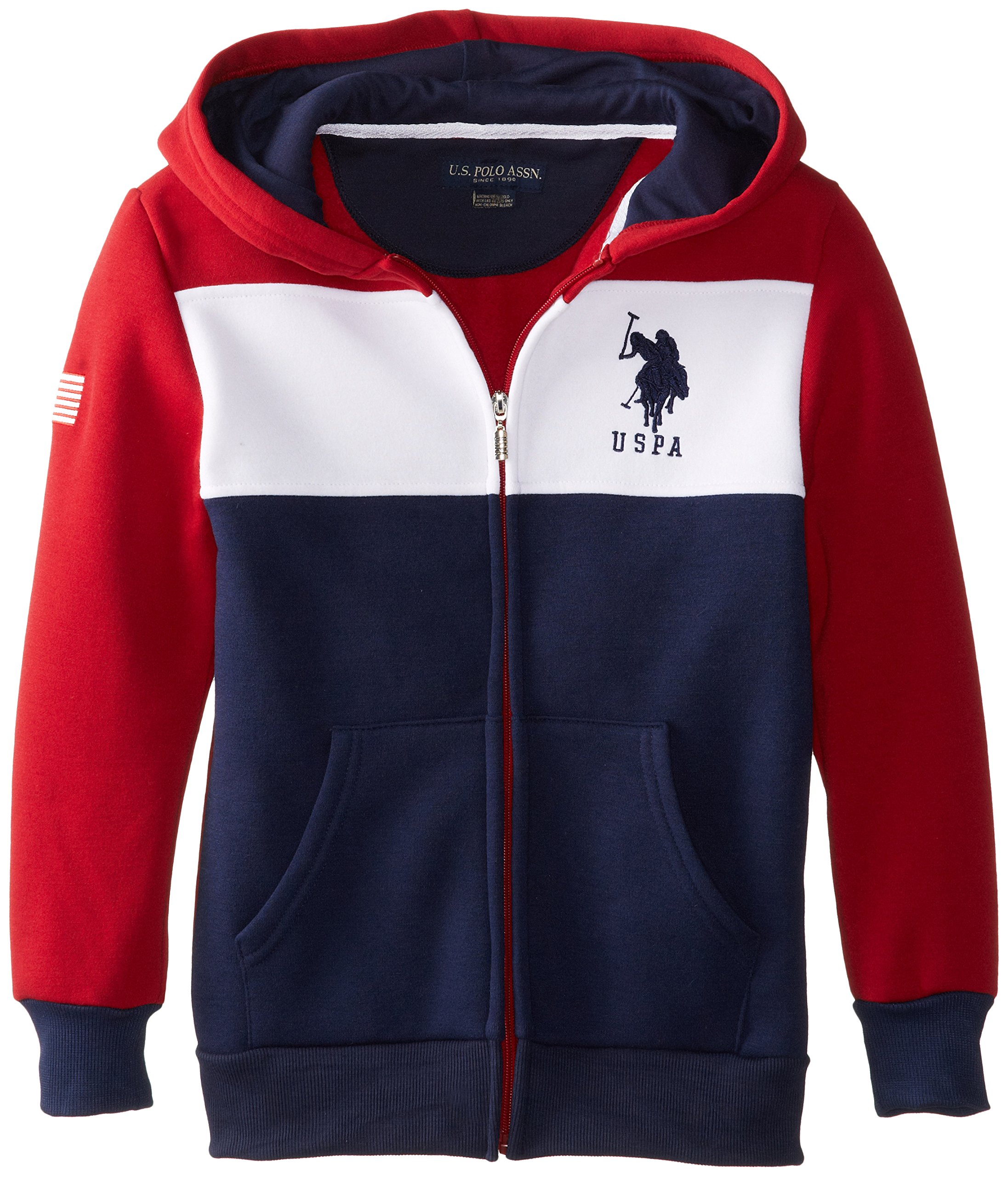 U S Polo Assn Big Boys Fleece Color Block Jacket Desertcart
