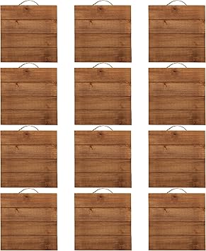 Make Market 10 x 10" Square Wood Pallet Plaque - Unfinished Hanging Decorative Sign - Bulk 12 Pack