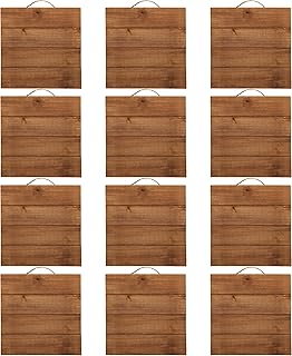 Make Market 10” x 10" Square Wood Pallet Plaque - Unfinished Hanging Decorative Sign - Bulk 12 Pack