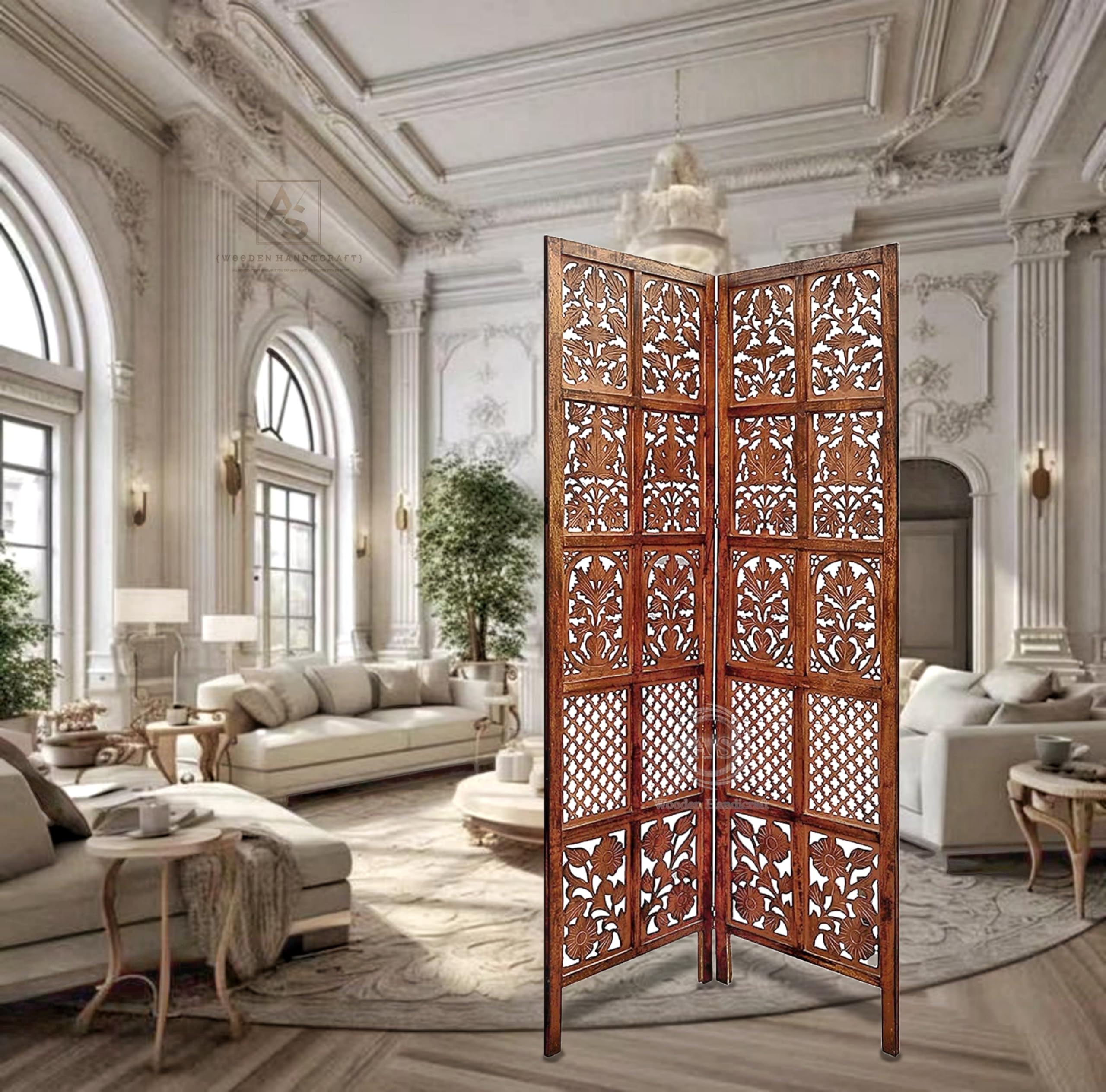 Wooden partition for Pooja Room/Separators for Living Room/Wall partition/Room Partition/Wooden Partition for Puja and Living Room/Divider for Kitchen, Hall 6Ft Height (2 Panel)-image-38
