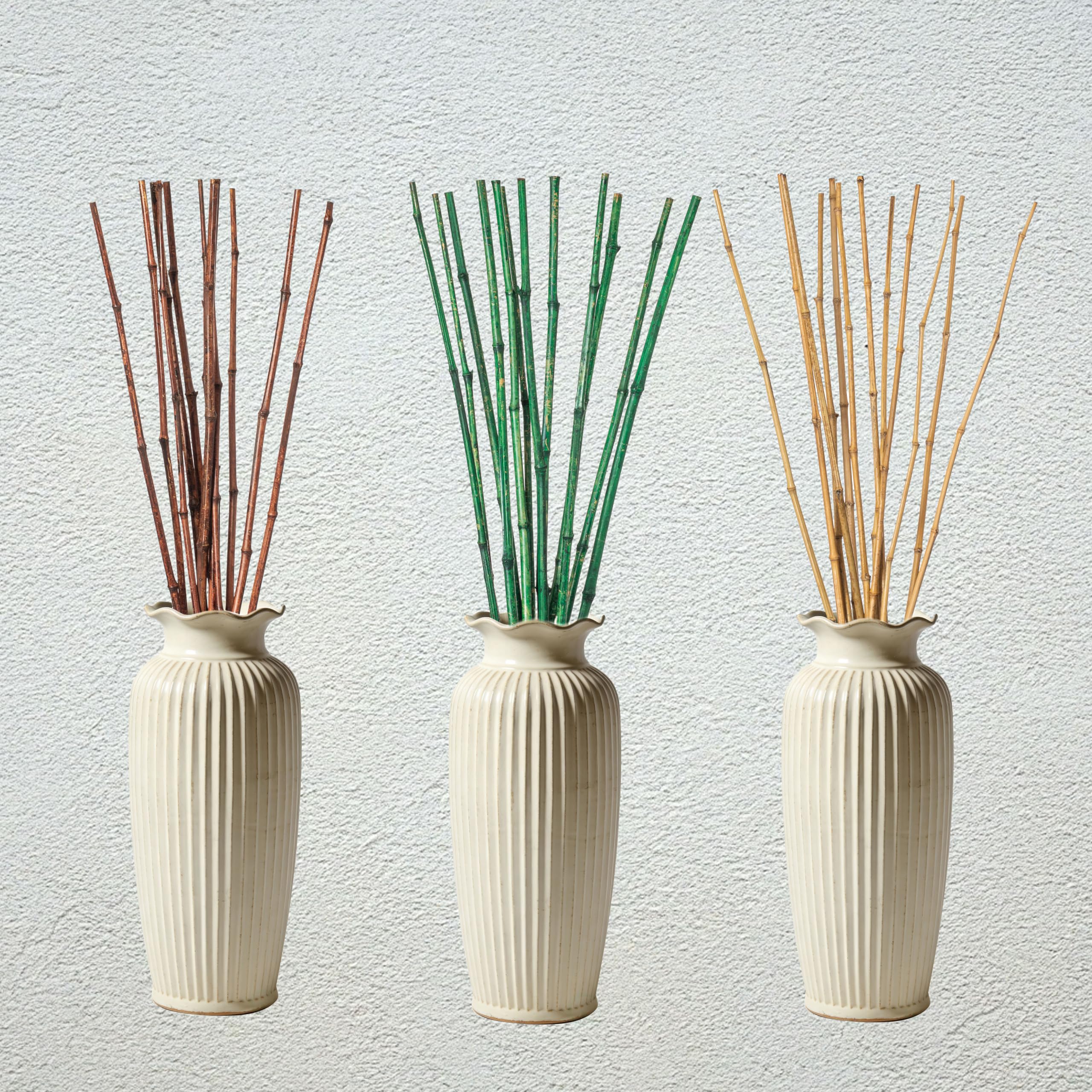 Uniquewise Set di 12 steli decorativi naturali in bambù per vaso, centrotavola rustico, decorazione per la casa, fai da te, strumento di giardinaggio creativo, decorazione per matrimoni e feste