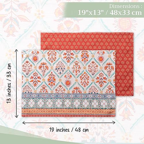 Miniatura 4 de Maison d' Hermine Juego de 4 manteles individuales de tela 100% algodón, decorativos y lavables, para regalos, cenas, vacaciones, bufé y uso de