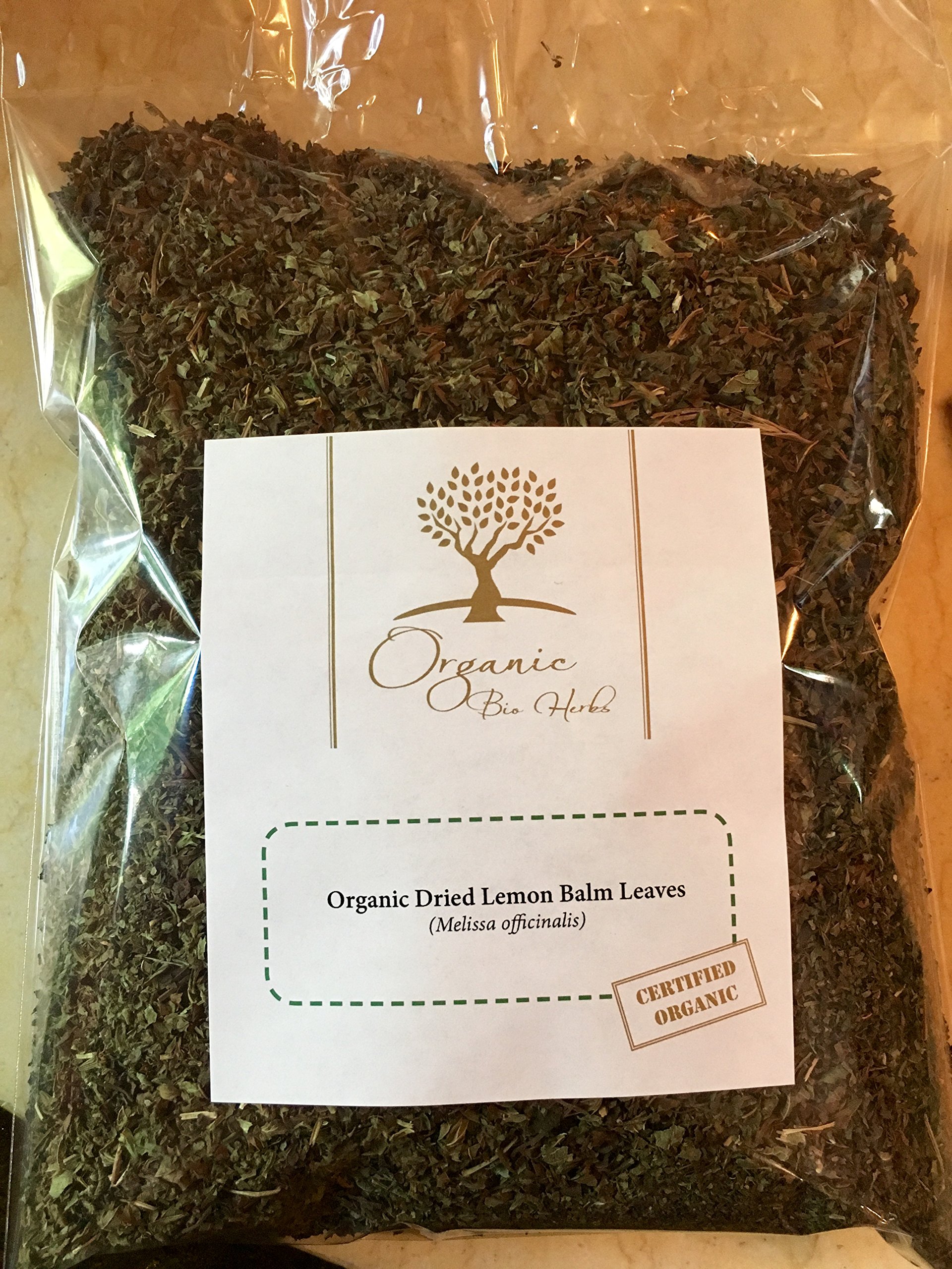 Organic Bio Herbs-Premium Dried Lemon Balm Leaves – Natural Herbal Tea for Relaxation & Refreshing Flavor, Whole & Sun-Dried (Melissa Officinalis) 6 Oz.