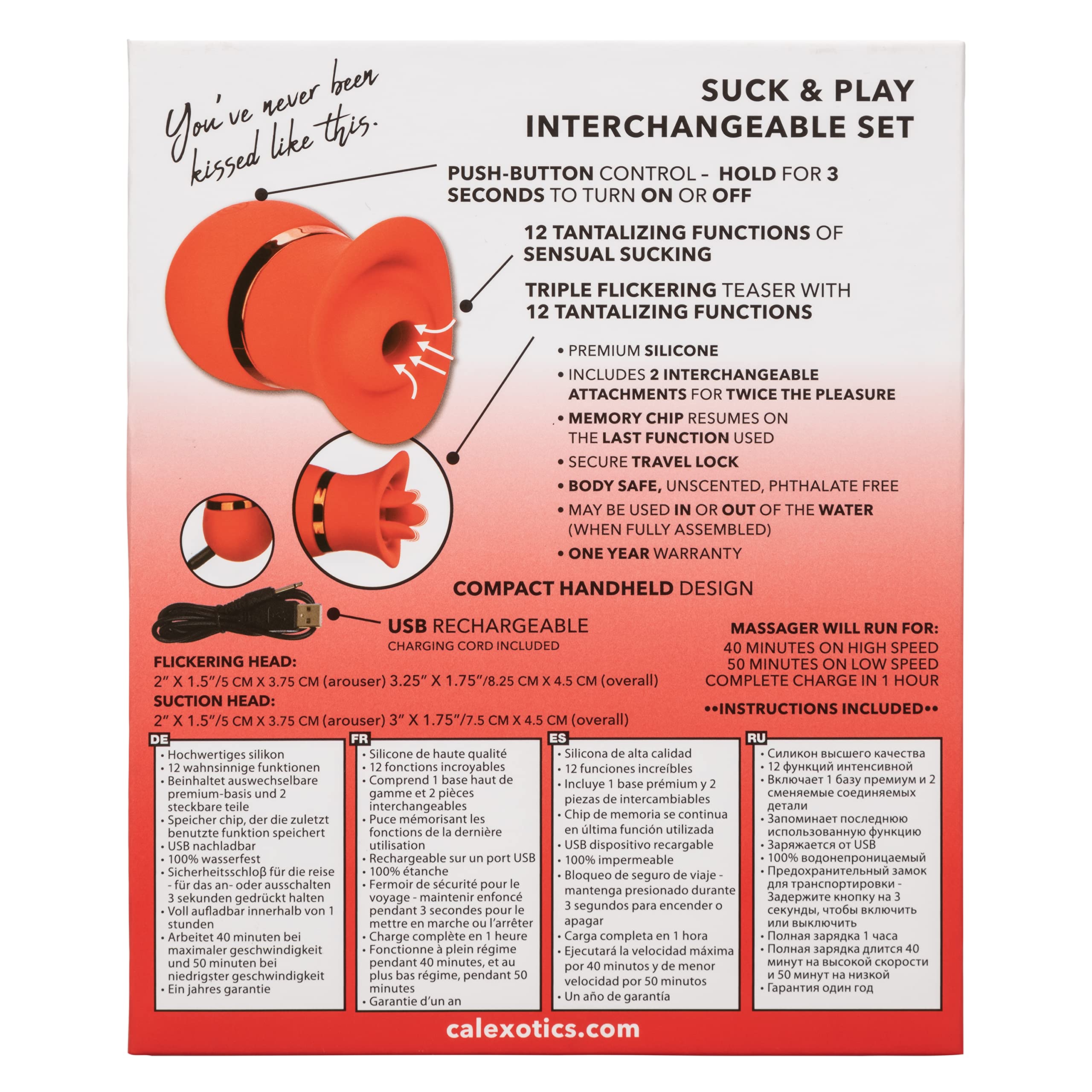 CALIFORNIA EXOTICS FRENCH KISS SUCK & PLAY SET