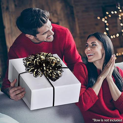 Vista 60 de Prime Line Packaging Cajas de regalo de Navidad con tapas, cajas de regalo navideñas para regalos, caja de regalo magnética negra extra grande