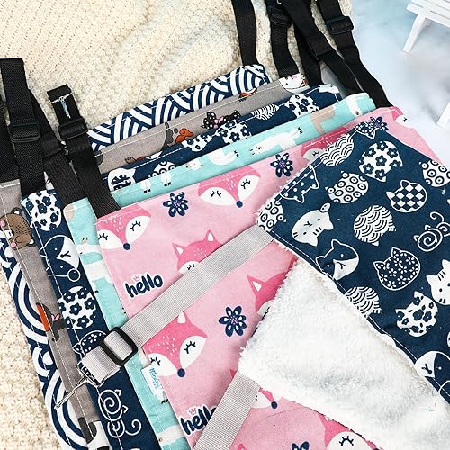 Miniatura 7 de Barydat Hamaca reversible para gatos, 6 unidades, de 18.9 x 15 pulgadas, suave, transpirable, de doble cara, hamaca con correas ajustables para