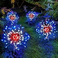Vista 12 de Anordsem Luces Solares para Exteriores Decorativas: Alambre de Cobre Flexible con 120 Perlas LED de Fuegos Artificiales - Impermeables, DIY