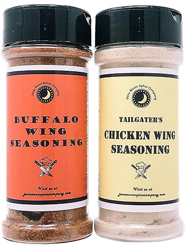 Premium | Condimento de alas | Paquete de 2 | Cocteleras grandes | Condimento de alas de pollo Tailgater | Condimento de alas de pollo de búfalo |