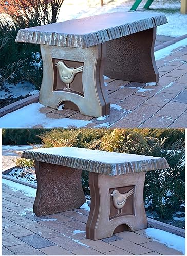 Miniatura 9 de SvitMolds Juego de 3 piezas de molde de hormigón banco de jardín banco superior largo 40 "2 piezas patas patio al aire libre patio, jardín, césped