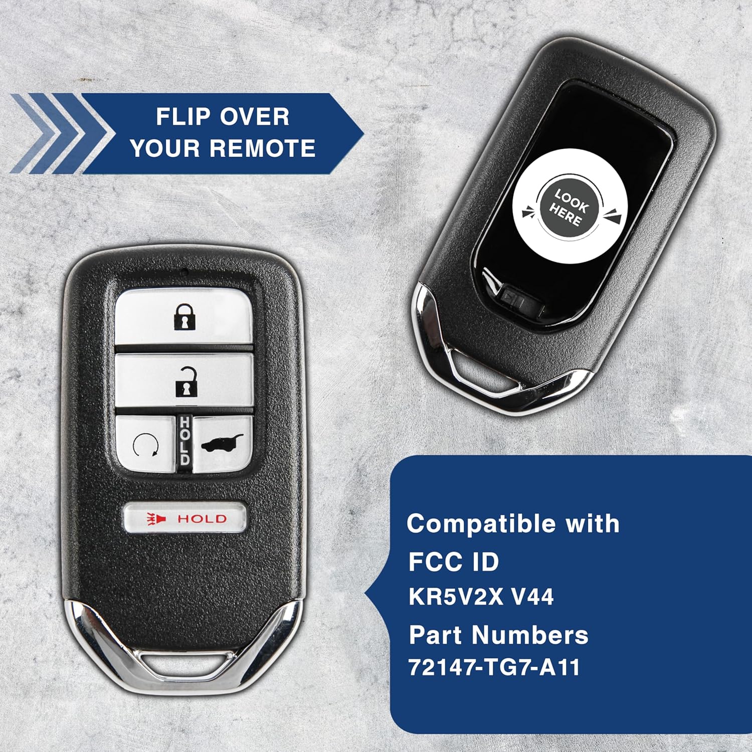 KeylessOption Keyless Entry Remote Start Car Smart Key Fob for Honda CR-V Pilot KR5V2X