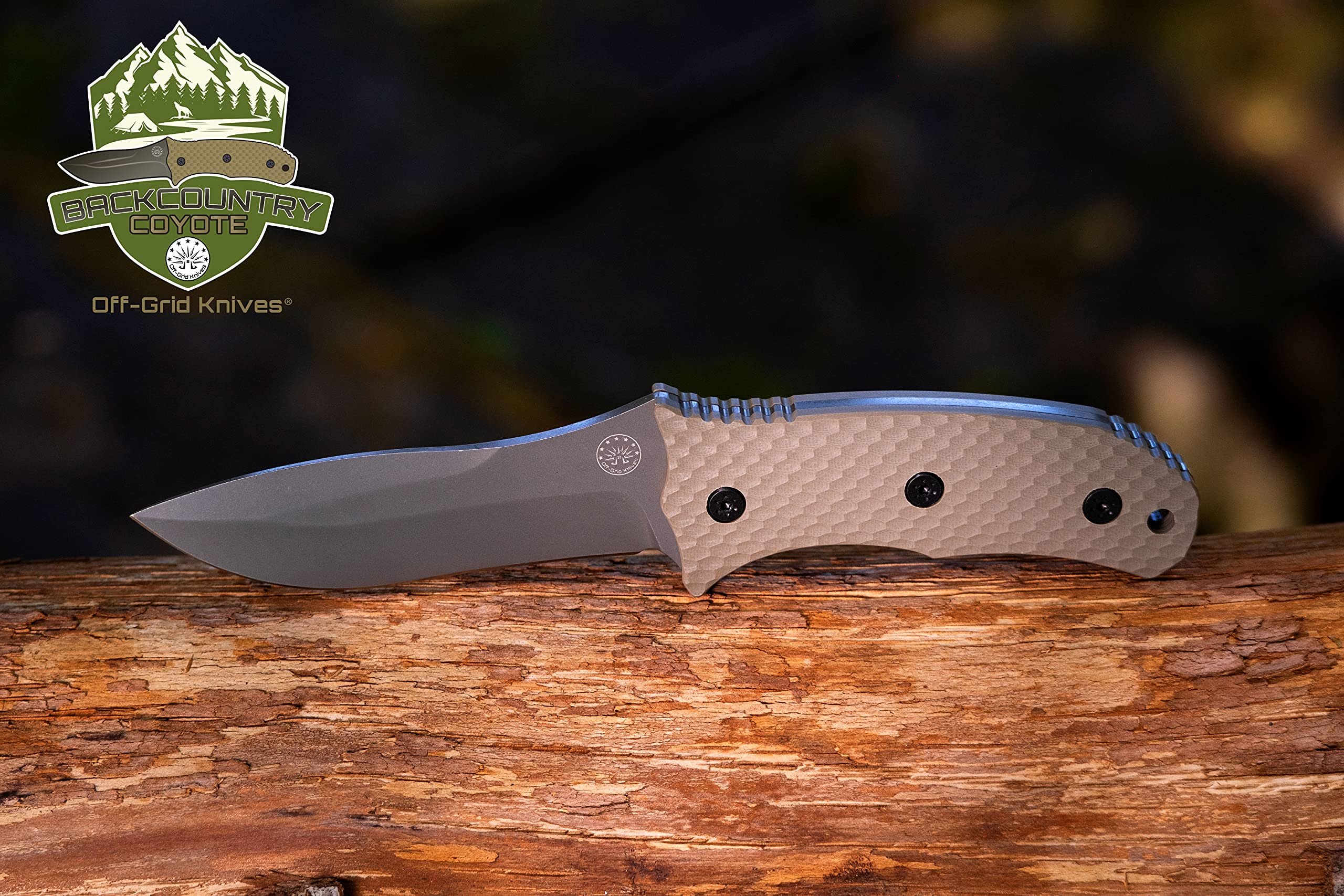 OffGrid Knives Backcountry Coyote Fixed Blade D2 Steel Knife with