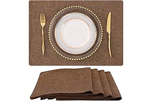 Homing Brown Cloth Placemats Set of 4 for Brown Dining Table Set