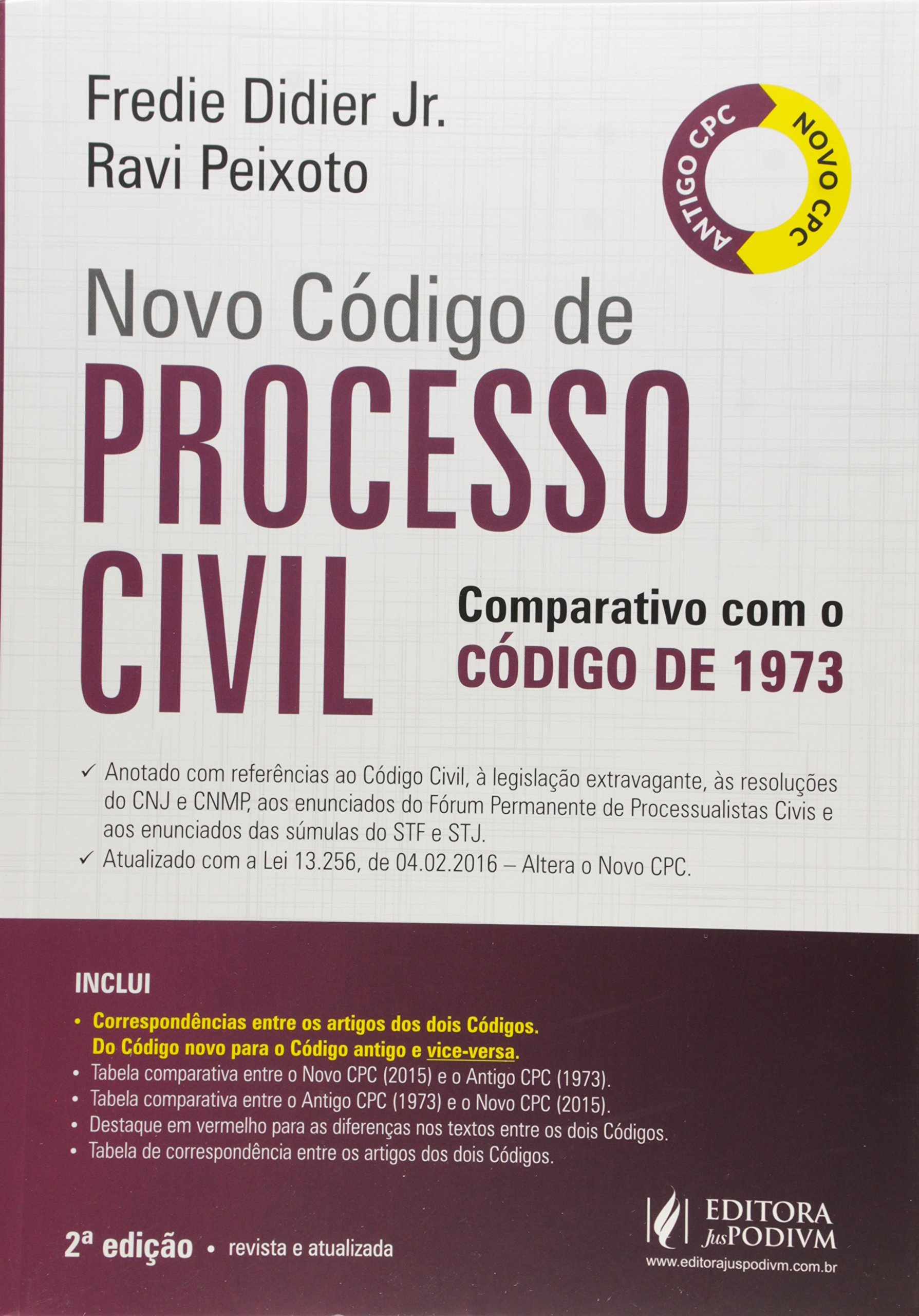 Capa de Novo Código de Processo Civil. Comparativo com o Código de 1973