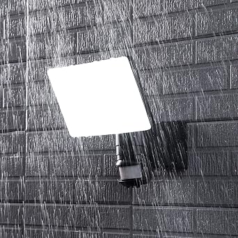 Link2Home EM-WR1660B Super Bright 1600 Lumen Motion Activated Outdoor Integrated LED 6500K Hardwired Powered Landscape Flood Light